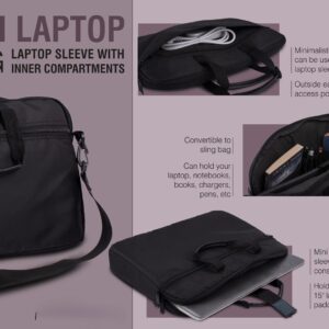 Mini Laptop bag Laptop Sleeve with inner compartments Convertible to Sling Bag